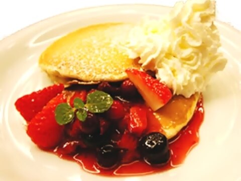 九州パンケーキで生クリームイチゴパンケーキ レシピ 作り方 By 楽天出店店舗 自然の都タマチャンショップ 楽天レシピ